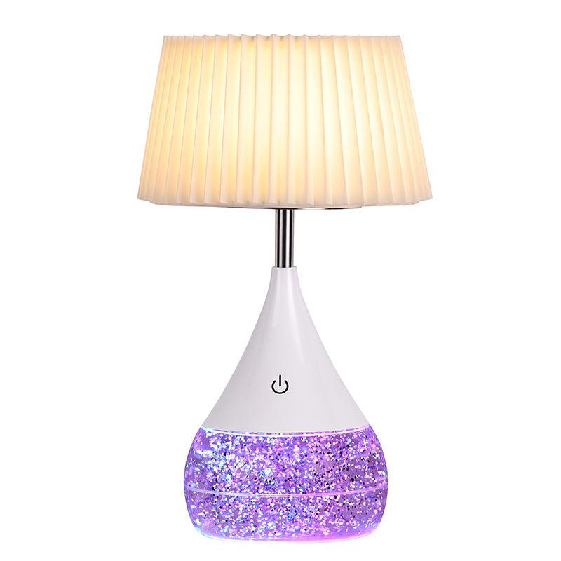 Glitter Liquid LED Desk Lamp ກັບຜ້າຮົ່ມ