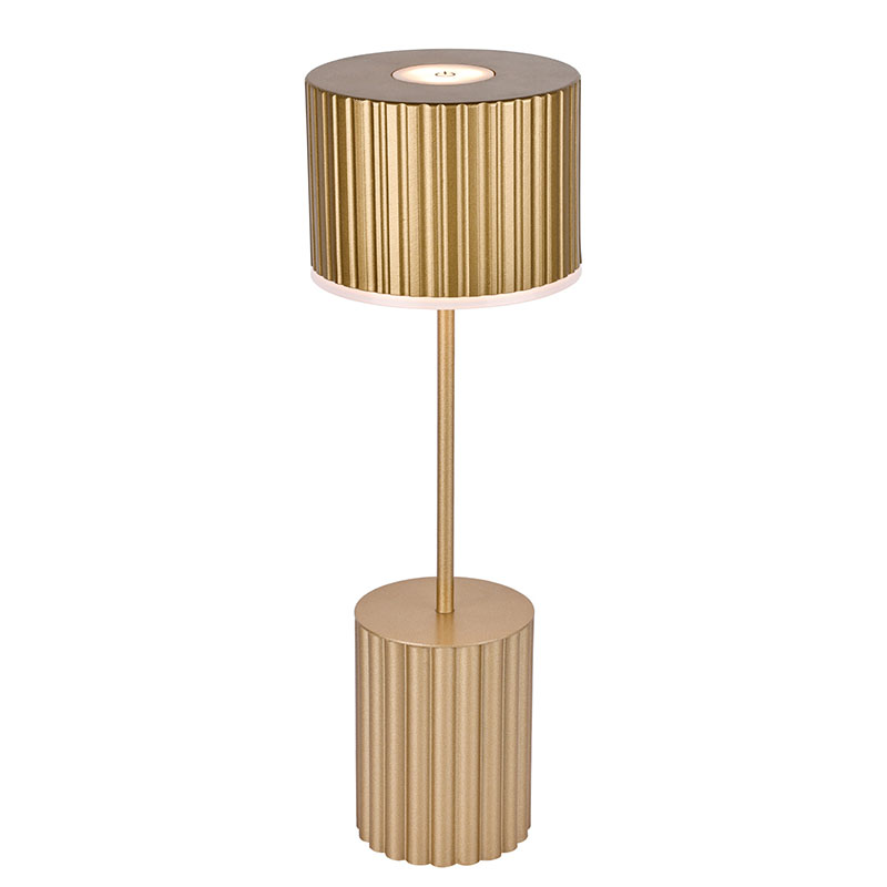 ໂຄມໄຟຕາຕະລາງຂະຫນາດນ້ອຍທີ່ມີຮົ່ມໂລຫະທີ່ມີຫມໍ້ໄຟ