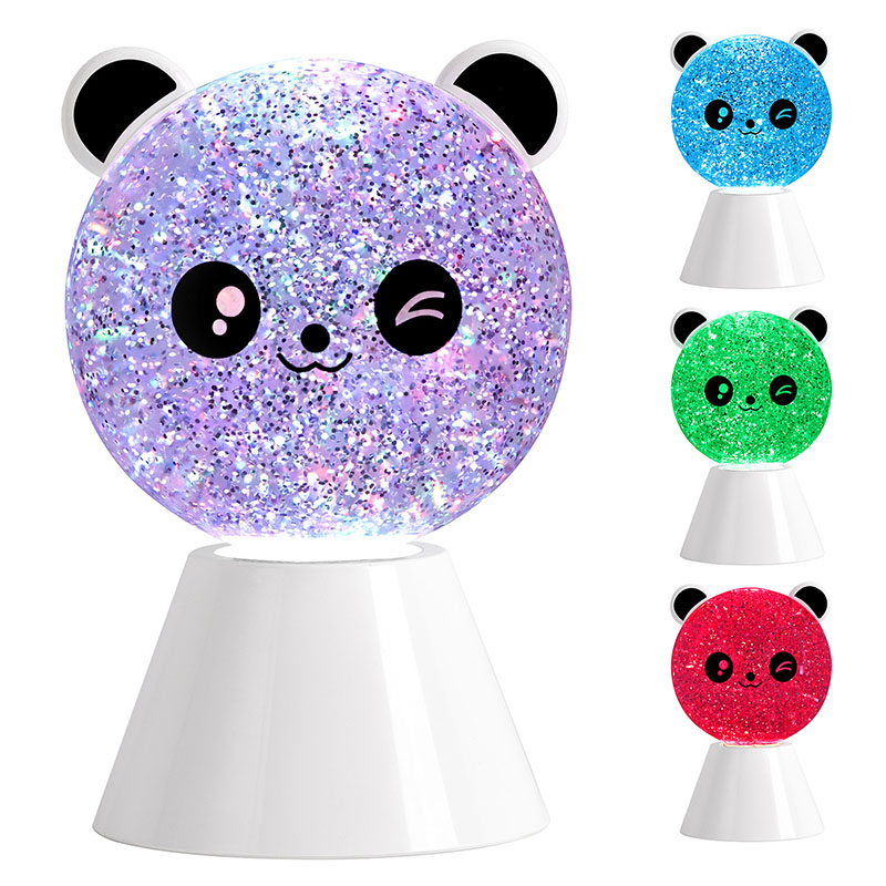 ໂຄມໄຟກາງຄືນ Smile Panda ມີ RGB Glitter Liquid